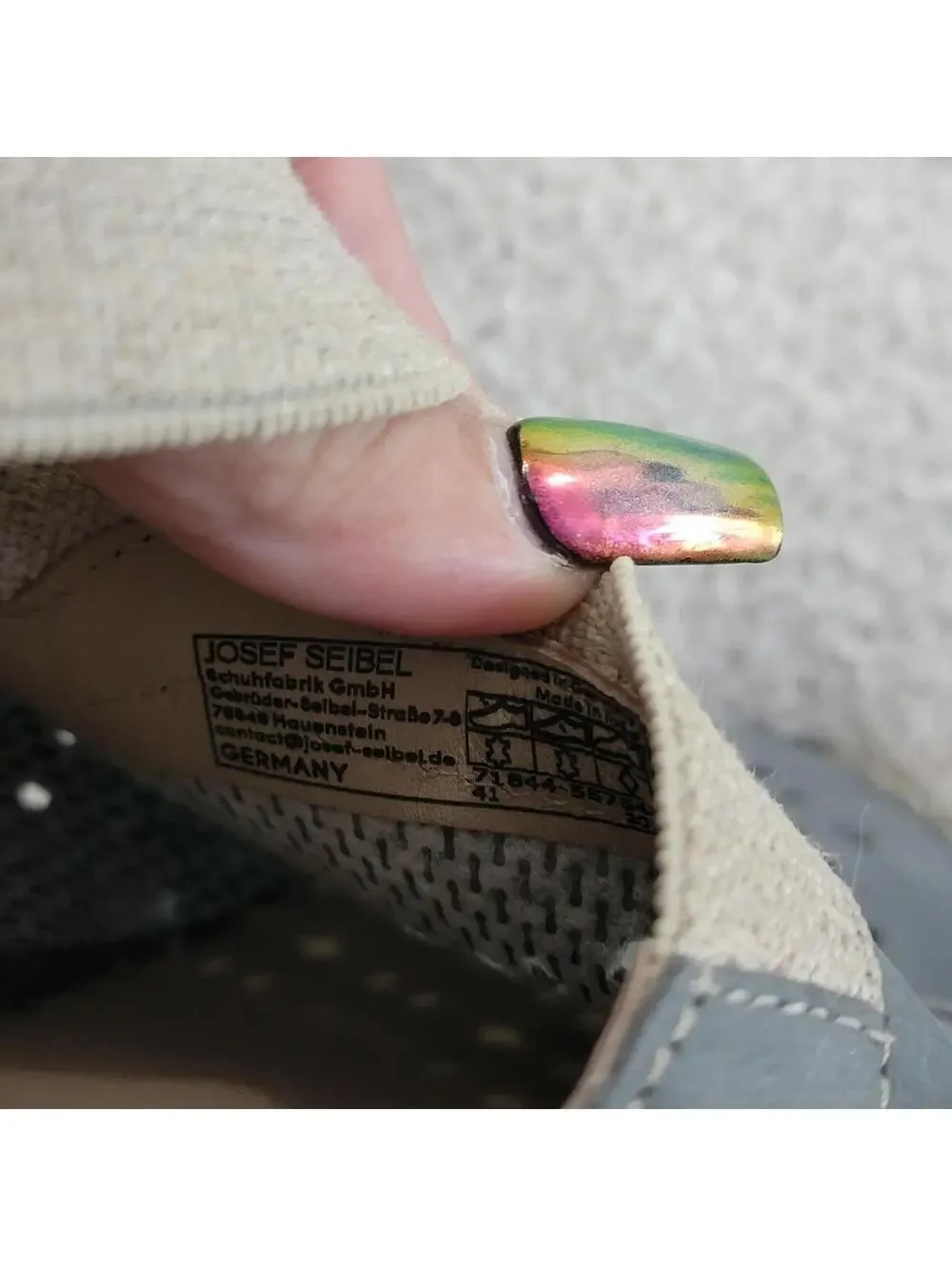 Josef Seibel gray leather espadrille flats
